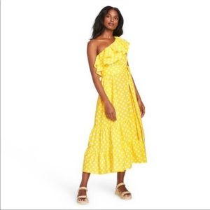 Lisa Marie Fernandez for Target Yellow One Shoulder Dress Size L NWT